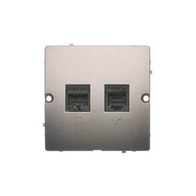 Prise ordinateur RJ45 cat.5e + RJ11 (module) inox (métallique)