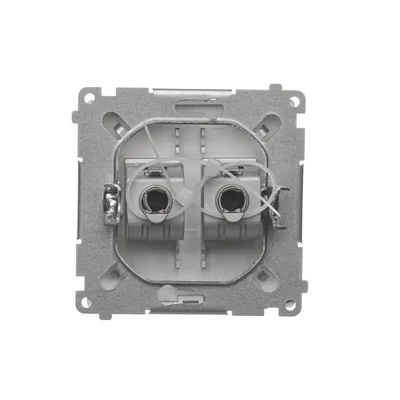 Prise ordinateur RJ45 cat.6 double blindage métallique satiné