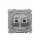 Prise ordinateur RJ45 cat.6 double blindage métallique satiné