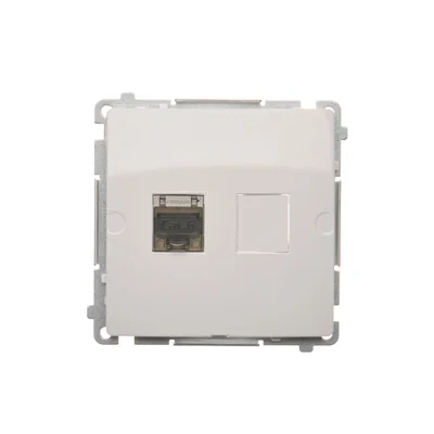 Prise ordinateur RJ45 cat.6 simple blindée blanche