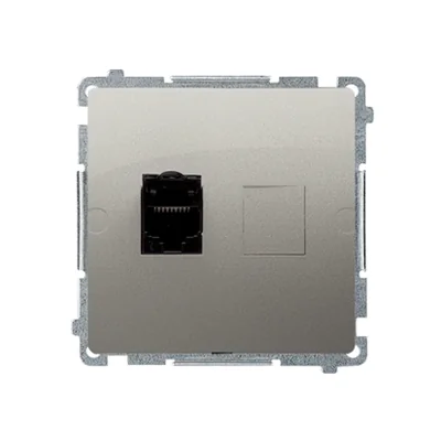 Prise ordinateur RJ45 cat.6 simple métallisé satiné