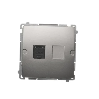 Prise ordinateur RJ45 cat.6 simple métallisé satiné