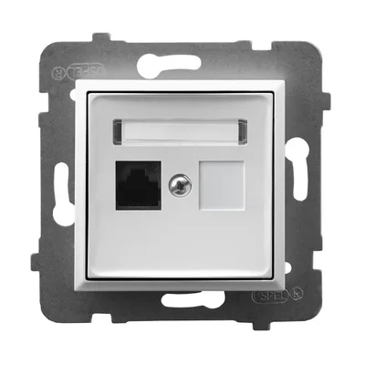 Prise ordinateur simple cat.5e MMC blanc