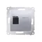 Prise ordinateur simple RJ45 catégorie 6 avec cache anti-poussière (module) argent (métallique)