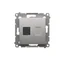 Prise ordinateur simple RJ45 catégorie 6 avec cache anti-poussière (module) argent (métallique)