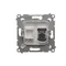 Prise ordinateur simple RJ45 catégorie 6 avec cache anti-poussière (module) blanc