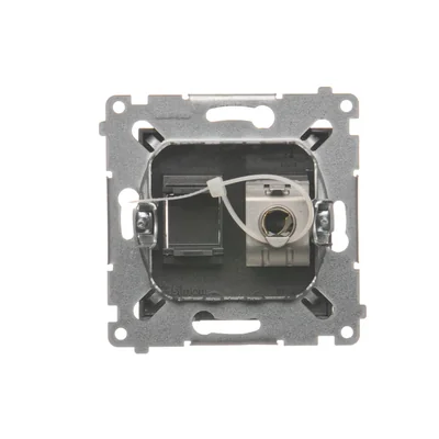 Prise ordinateur simple RJ45, catégorie 6, blindée avec cache anti-poussière (module) anthracite (métallique)