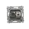 Prise ordinateur simple RJ45, catégorie 6, blindée avec cache anti-poussière (module) anthracite (métallique)