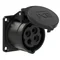 Prise panneau droit 16A 3P+T 500V 50/60Hz 7h IP44, bride 65X65, entraxe 52X52