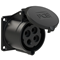 Prise panneau droit 32A 3P+T 400V 50/60Hz 7h IP44, bride 70X70, entraxe 56X56