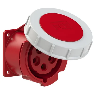 Prise panneau droit 32A 3P+Z+N 400V 50/60Hz 6h IP67, bride 70X70, entraxe 56X56