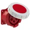 Prise panneau droit 32A 3P+Z+N 400V 50/60Hz 6h IP67, bride 70X70, entraxe 56X56