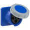 Prise panneau droit POWER TWIST 125A 3P+T 230V 50/60Hz 9h IP66/67, bride 120X120, entraxe 100X100