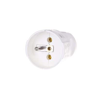 Prise portable avec broche de terre 16A 2P+T 230V IP20, blanc