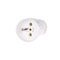 Prise portable avec broche de terre 16A 2P+T 230V IP20, blanc