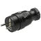 Prise portable entièrement en caoutchouc avec broche de terre 16 A 2P+Z 230 V IP44 noire