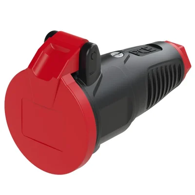 Prise portable SCHUKO, entièrement en caoutchouc, AVEC RABAT, 16 A, 2P+Z, 230 V, IP54