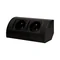 Prise pour meubles sans interrupteur, 2x2P+Z, noire
