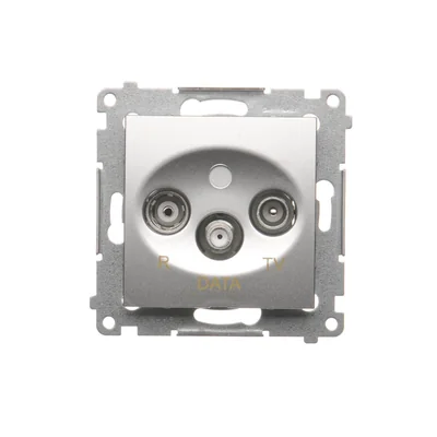 Prise R-TV-DATA (module) argent (métallique)