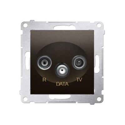 Prise R-TV-DATA (module) bronze métallisé mat