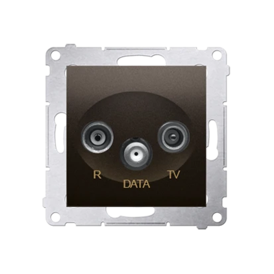 Prise R-TV-DATA (module) bronze métallisé mat