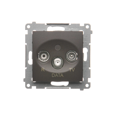 Prise R-TV-DATA (module) bronze métallisé mat