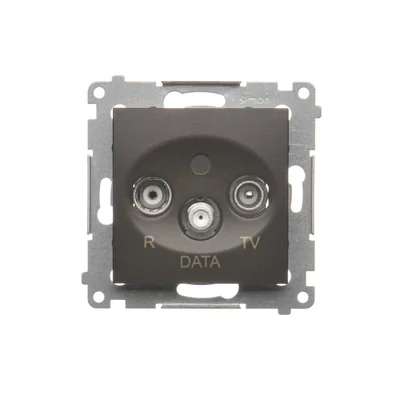 Prise R-TV-DATA (module) bronze métallisé mat