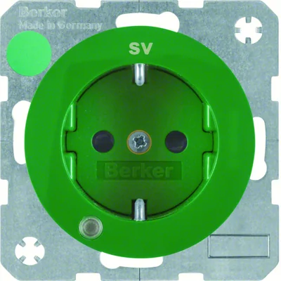 Prise R.1 SCHUKO avec commande LED verte