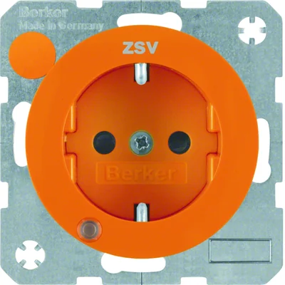 Prise R.1 SCHUKO avec contrôle LED orange