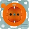 Prise R.1 SCHUKO avec impression brillante orange