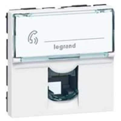 Prise RJ11 à deux modules, blanche