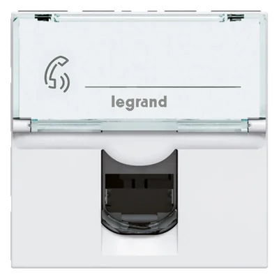 Prise RJ45 à deux modules STP cat.6a, blanc