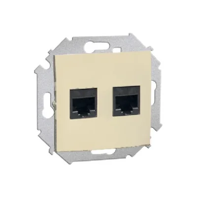 Prise RJ45 ordinateur double cat.6 (module) beige