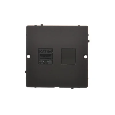 Prise RJ45 simple Simon Basic WMUK-0510F2-Y011, catégorie 5e (module). Fixation par vis sur boîtier ; noire