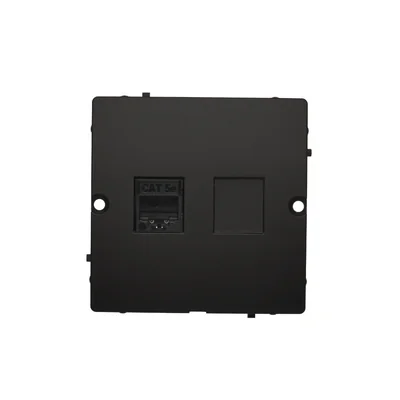 Prise RJ45 simple Simon Basic WMUK-0510F2-Y011, catégorie 5e (module). Fixation par vis sur boîtier ; noire
