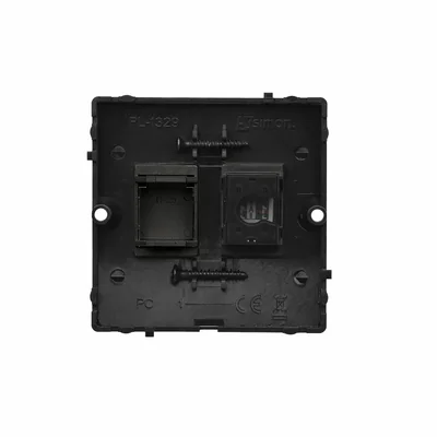 Prise RJ45 simple Simon Basic WMUK-0510F2-Y011, catégorie 5e (module). Fixation par vis sur boîtier ; noire