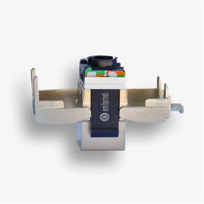 Prise RJ45 STP 6 sans outil slim blindé argent