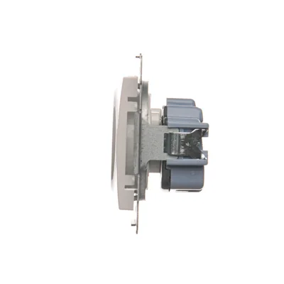 Prise sans terre à volets (module) 16A 230V bornes à vis blanches