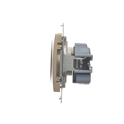 Prise sans terre à volets (module) 16A 250V bornes à vis or (métallique)