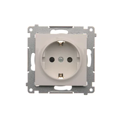 Prise Schuko à obturateurs (module) 16A, 250V, bornes à vis, blanc