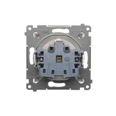 Prise Schuko à obturateurs (module) 16A, 250V, bornes à vis, blanc