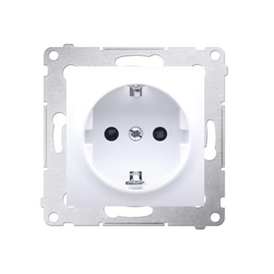 Prise Schuko avec couvercles (module) 16A, 250V, connecteurs rapides, blanc