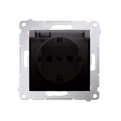 Prise Schuko pour version IP44 avec obturateurs et joint de cadre (module) 230V, anthracite métallique