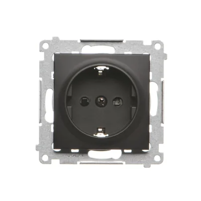 Prise Schuko Simon 54 WMDW-0311Sx-049 avec obturateurs (module) 16 A, 250 V~, connecteurs rapides ; noire