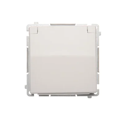 Prise Schuko Simon Basic WMBW-50111x-1011 pour version IP44 avec obturateurs (module) 16 A, 250 V~, bornes à vis ; blanche