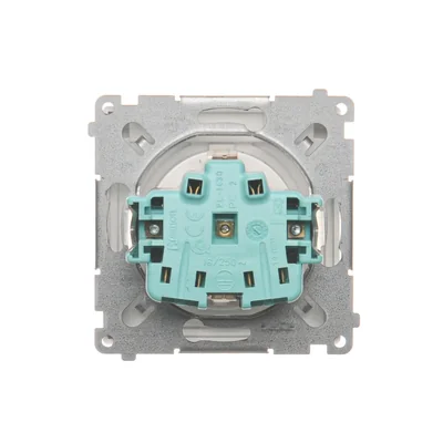 Prise Schuko Simon Basic WMBW-53111x-1011 pour version IP44 avec obturateurs (module) 16 A, 250 V~, bornes à vis ; volet transparent ; blanche
