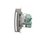 Prise Schuko Simon Basic WMBW-53111x-J011 pour version IP44 avec obturateurs (module) 16 A, 250 V~, bornes à vis ; acier inoxydable. Clapet transparent