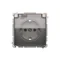 Prise Schuko Simon Basic WMBW-73111x-J011 pour version IP44 (module) 16 A, 250 V~, bornes à vis ; acier inoxydable. Clapet transparent.