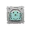 Prise Schuko Simon Basic WMBW-73111x-J011 pour version IP44 (module) 16 A, 250 V~, bornes à vis ; acier inoxydable. Clapet transparent.