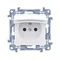 Prise Simon 10 WC-GZ1BCZUx-01-11x IP44 sans joint d'étanchéité, avec obturateurs, volet couleur couvercle (module), 16 A, 250 V~, connecteurs rapides ; blanche ! Joint d'étanchéité requis